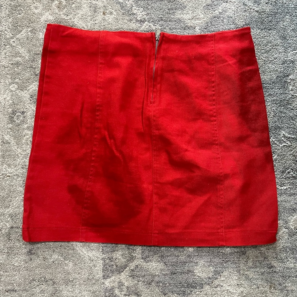 Women’s Red Miss Love Denim Skirt Large